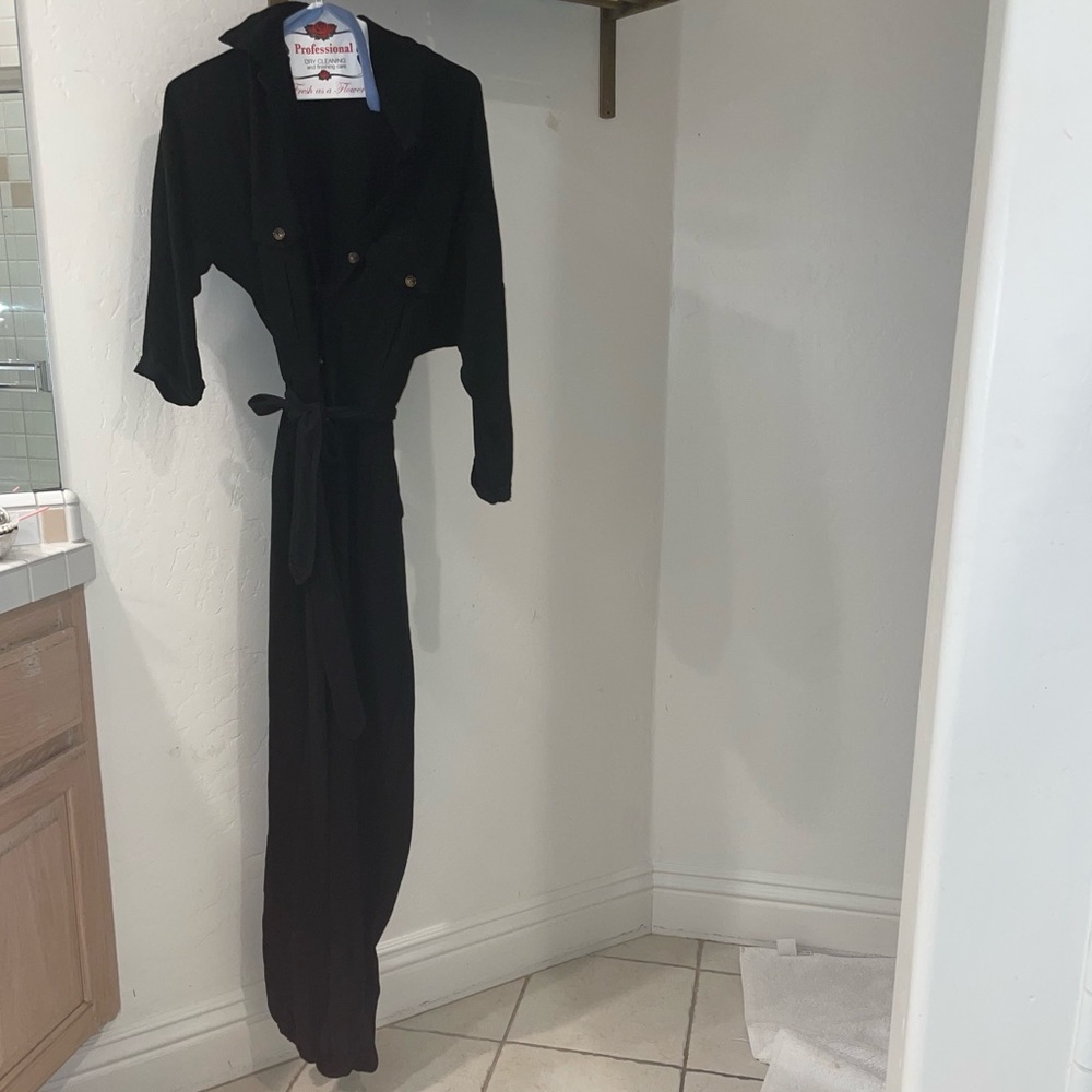 Black jumpsuits with pockets